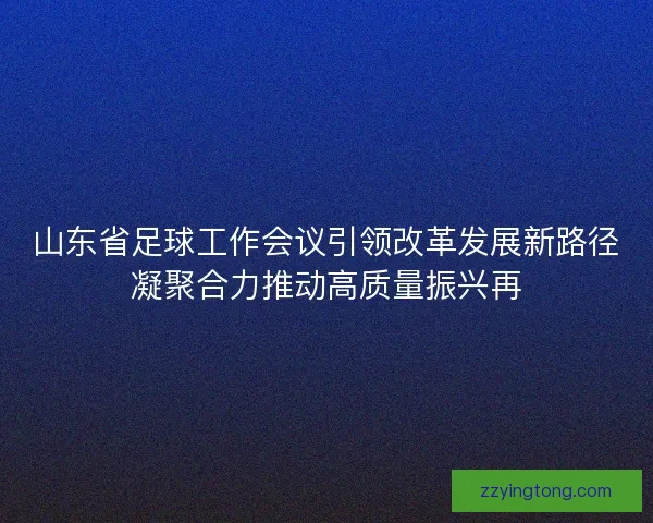 山东省足球工作会议引领改革发展新路径凝聚合力推动高质量振兴再